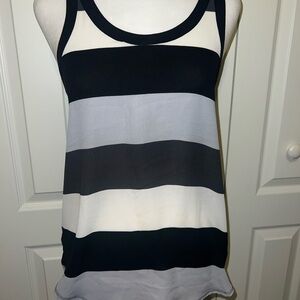 Striped Black and White Women's Tank Top